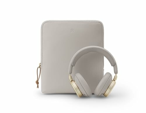 Beige headphones with matching case