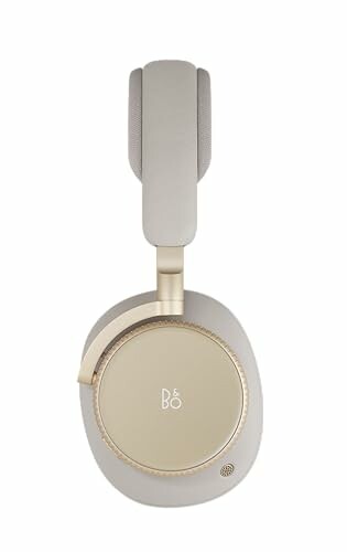 Top view of beige over-ear headphones