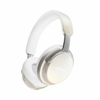 Bose noise-cancelling over-ear headphones in white