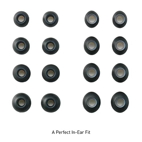 Set of sixteen black earbud tips