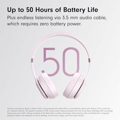 Headphones with 50 hours battery life.