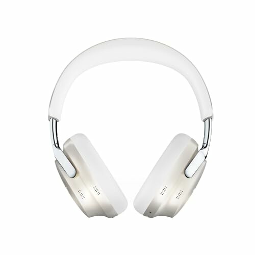 White over-ear headphones on a white background